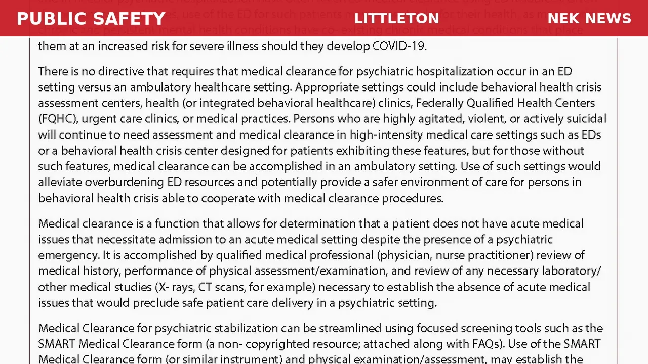 Medical Call for 39-Year-Old Woman in Psychosis in Littleton