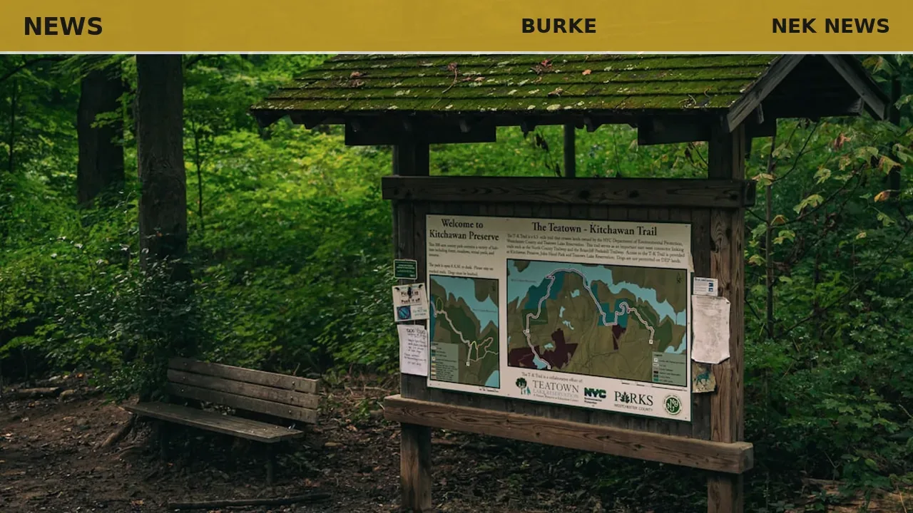 Information kiosk installed at Willey Woods Community Forest in Burke