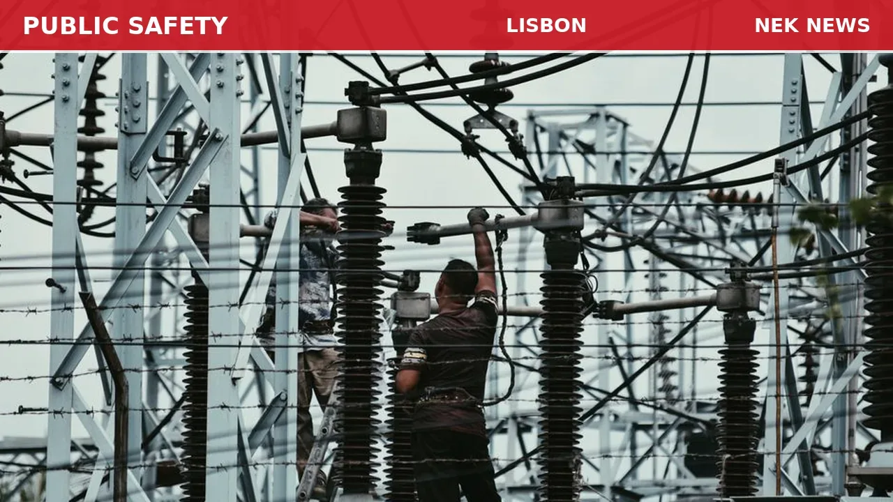 Wires Down Blocking Road in Lisbon