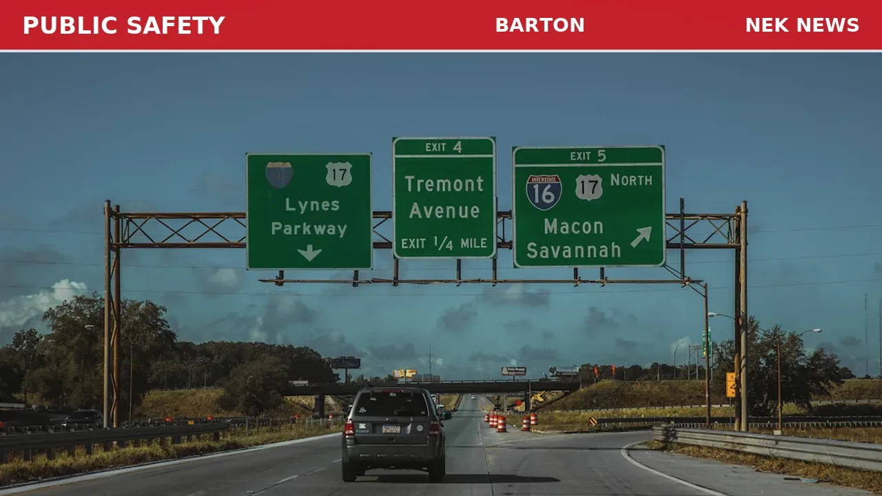 Minor Crash on I-91 in Barton