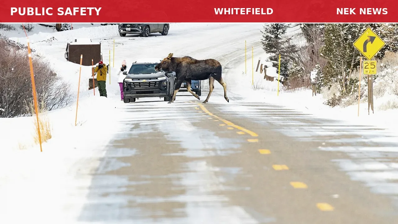Moose and Calf Reported on Road in Whitefield