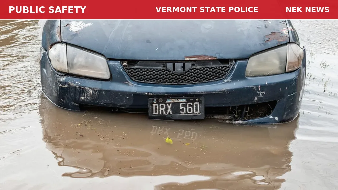 Vehicle Crashes into Brook on Beaver Meadow Road