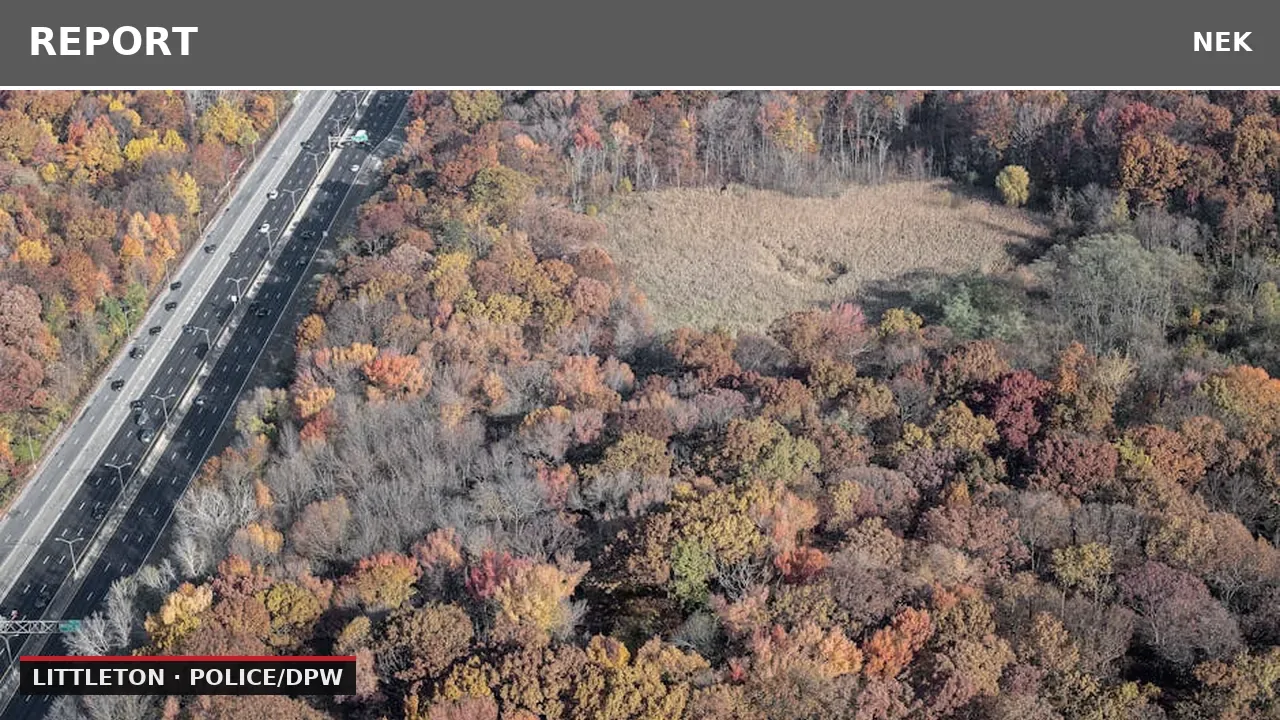 Tree blocks lane on I-93 near Littleton