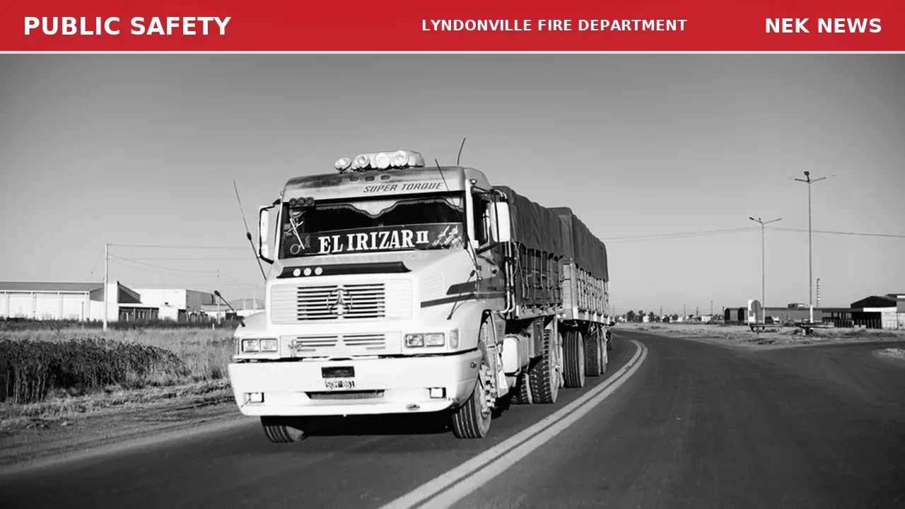 Tractor Trailer Fire on I-91 Northbound in Lyndonville