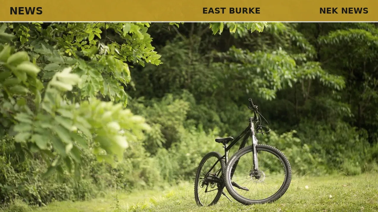Cyclist rides through wildflowers at Burke Mountain
