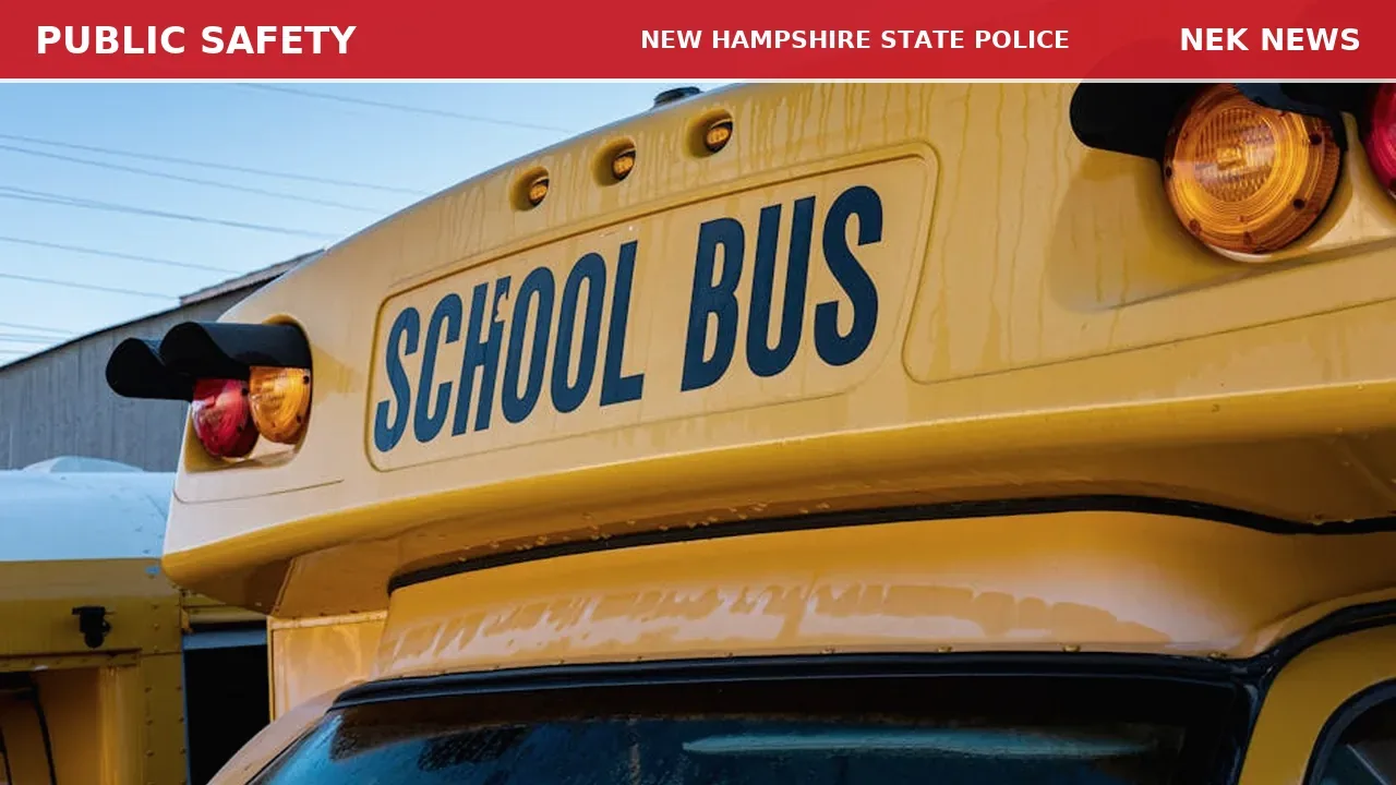 School Bus Off Road at Route 25 and Lookaway Lane