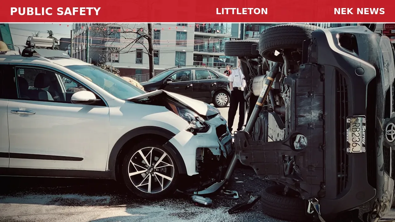 Vehicle Strikes Parking Pillars in Littleton