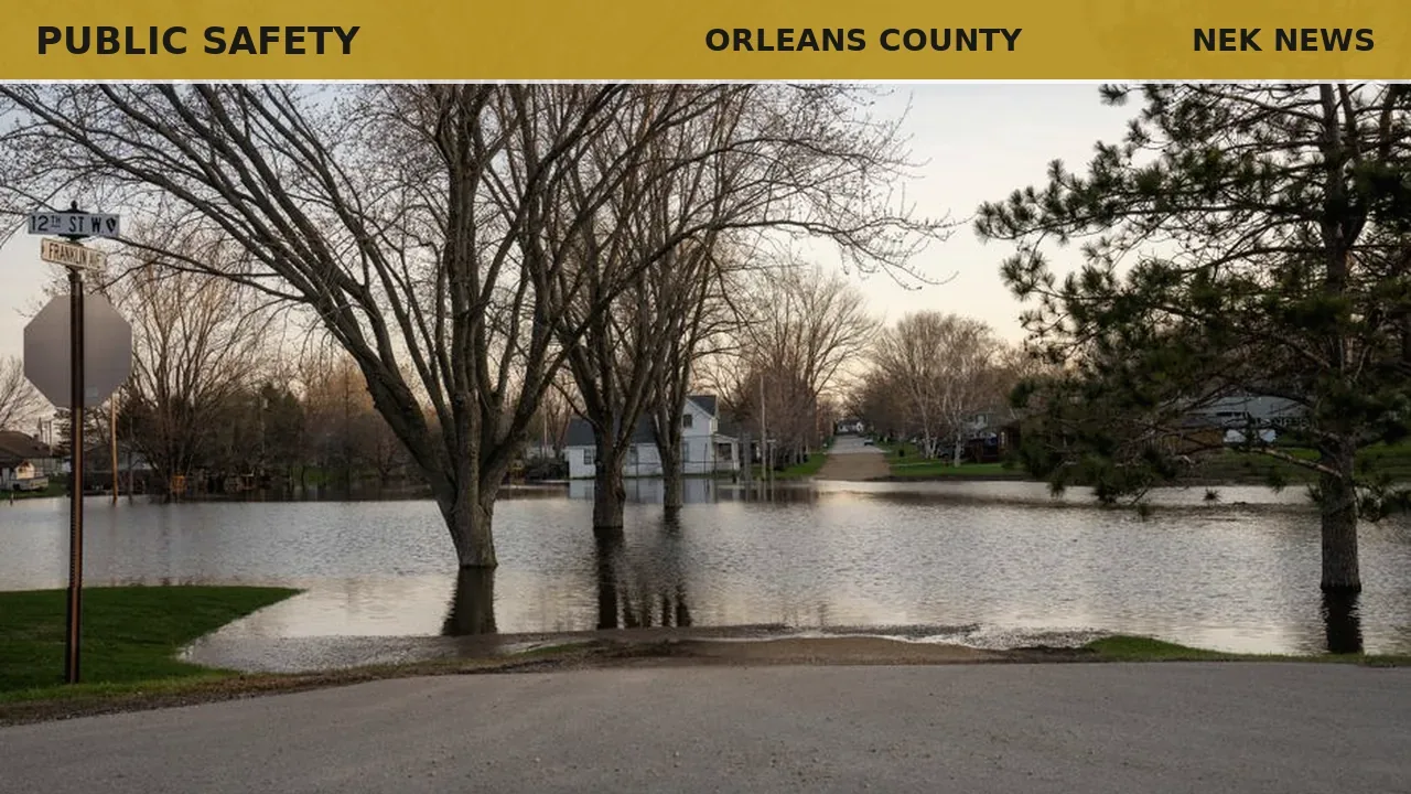 Flood warning along Barton River in Coventry