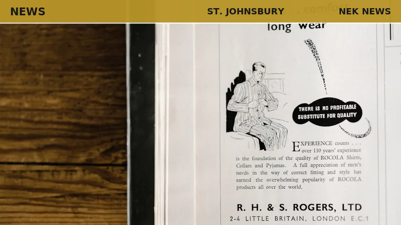 Local history column features 1926 St. Johnsbury sock ad