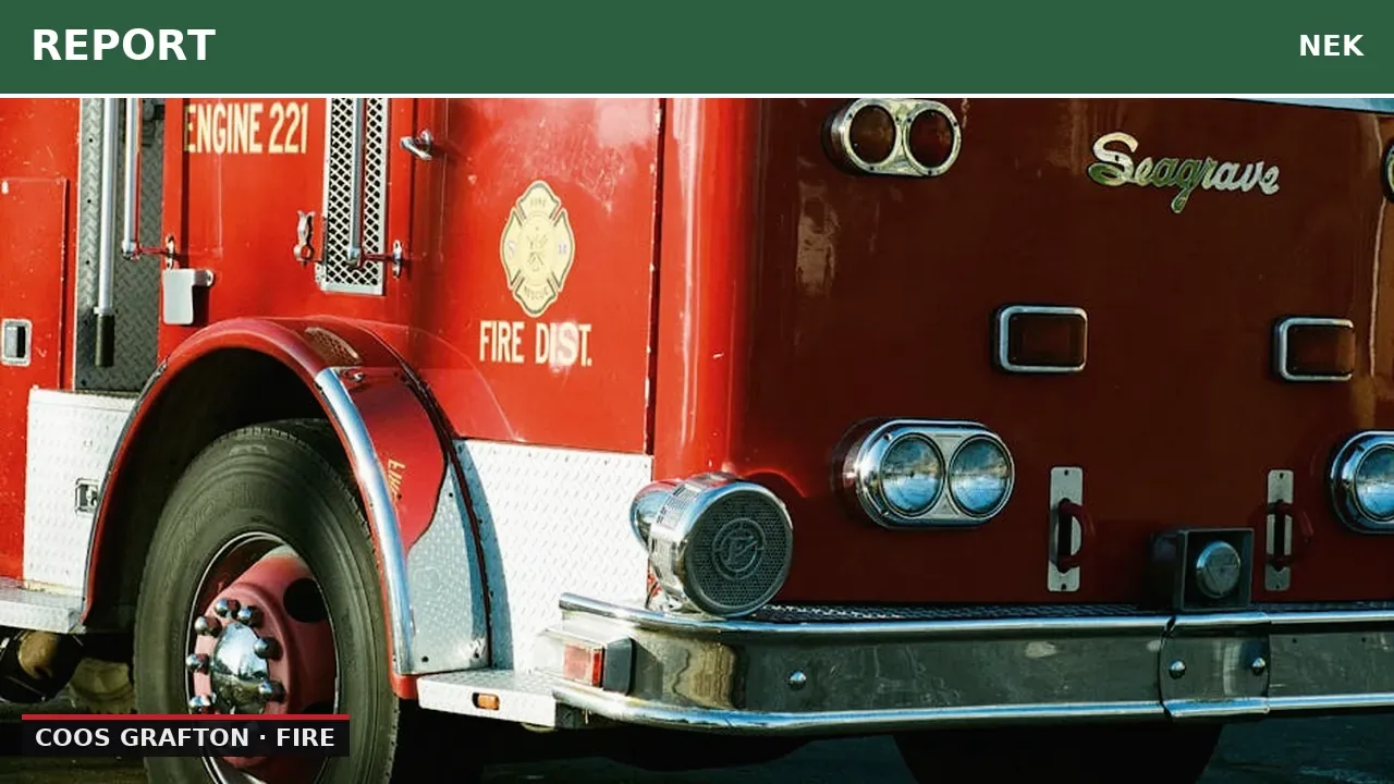 Working fire reported in Coos Grafton area