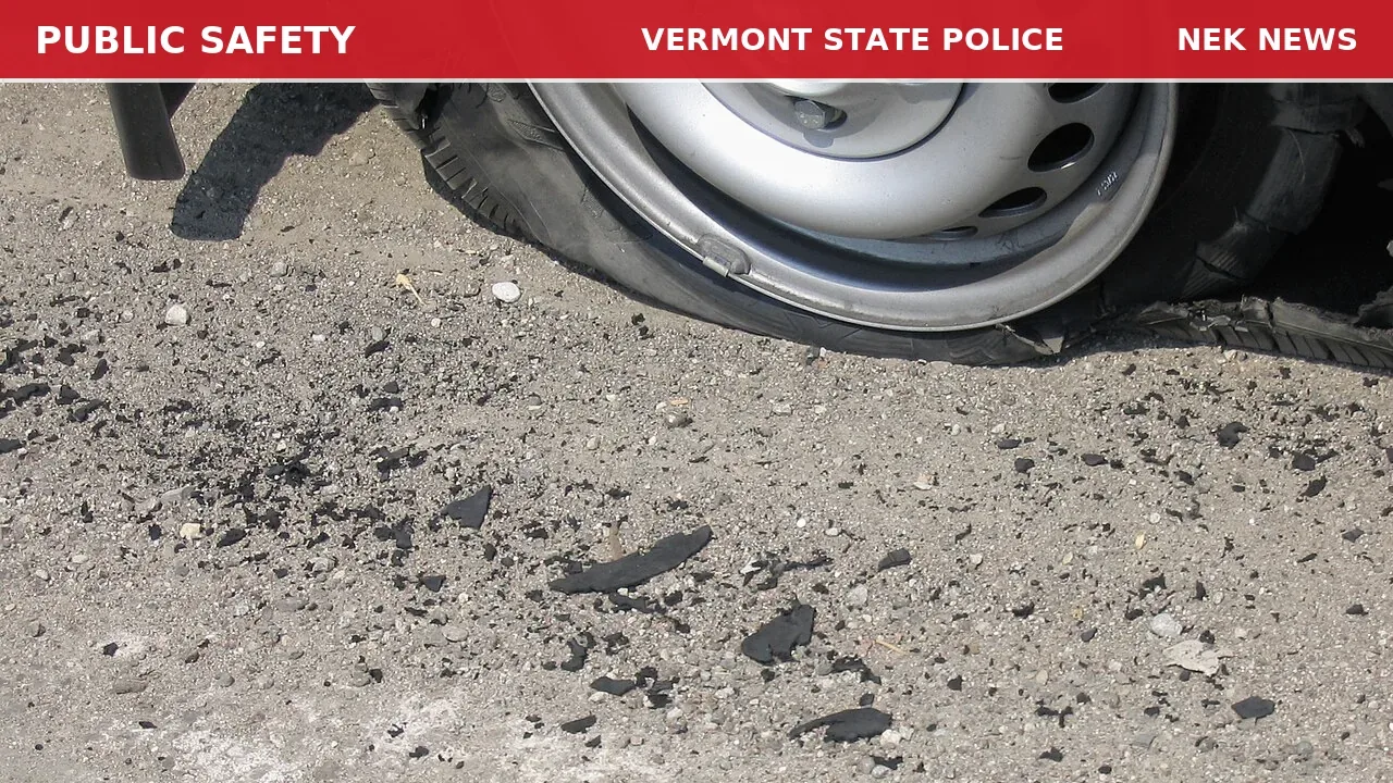 Vehicle With Blown Tires on Route 5 in Lyndonville