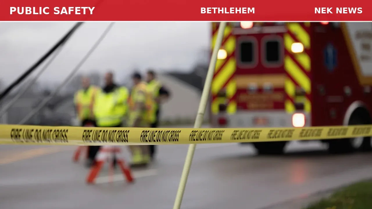 Tractor Trailer Hits Power Line in Bethlehem, Road Closed